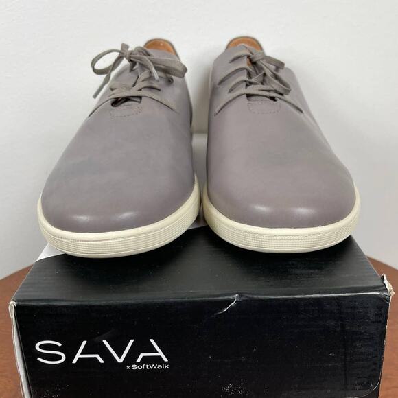 New SAVA x SoftWalk Neve Sneaker in Grey Leather Women's Size EU 42 - Picture 6 of 8